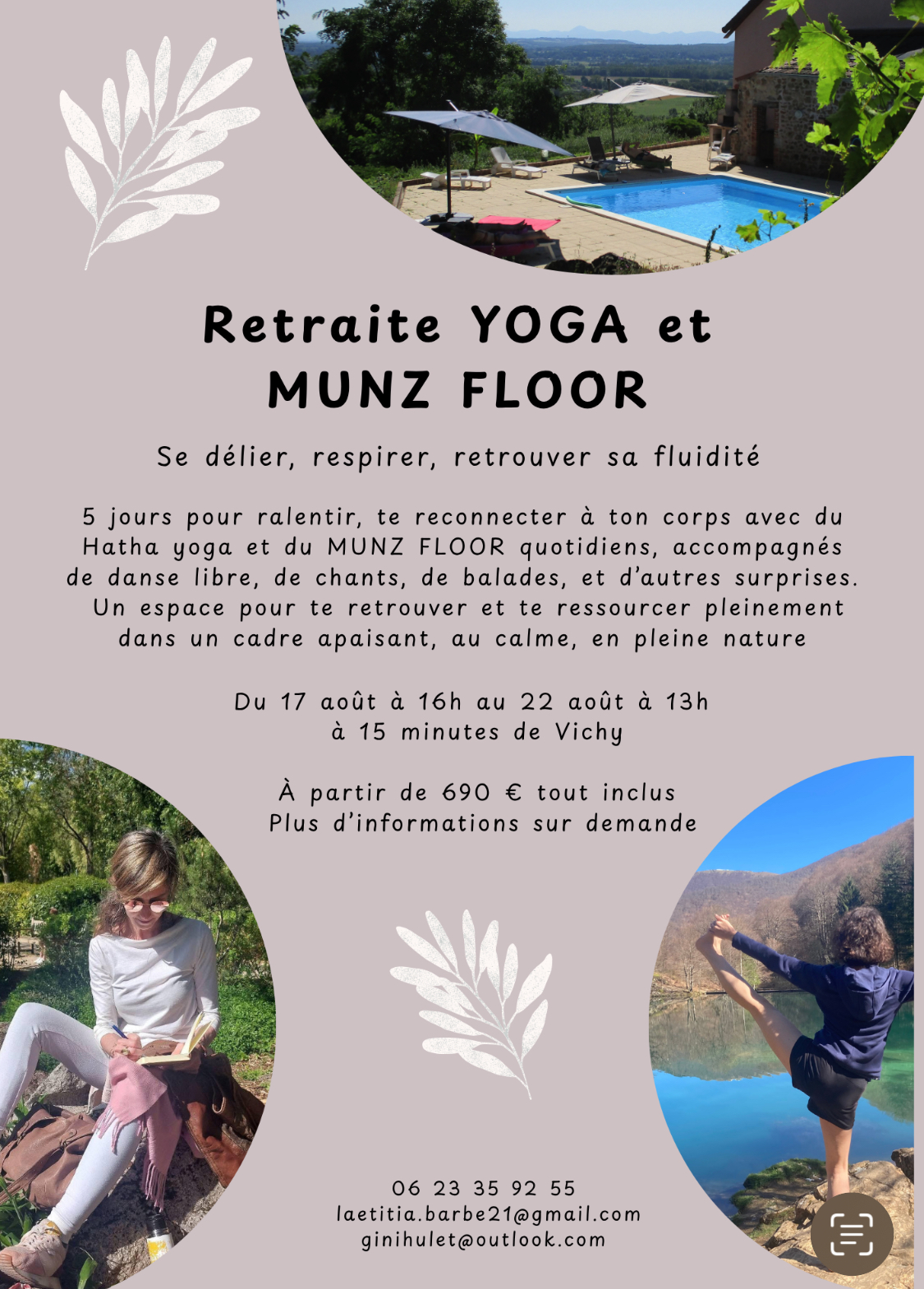 Retraite Yoga et MUNZ FLOOR près de Vichy